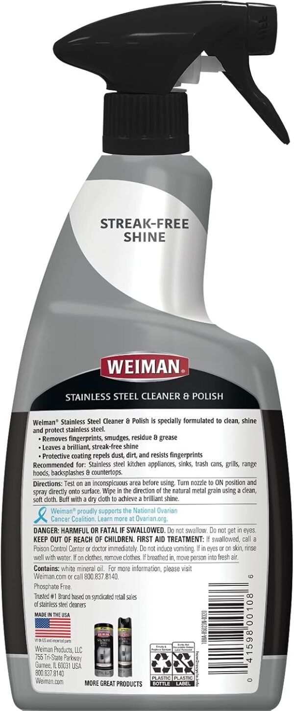 615tli6GdwS._AC_SL1500_ Review of Weiman Stainless Steel Cleaner for Appliances Polishing and Streak-Free Shine