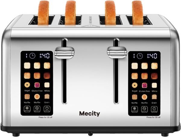 61BHhwyQAgL._AC_SL1500_ Review of Mecity 4 Slice Toaster Touch Screen and Stainless Steel Features