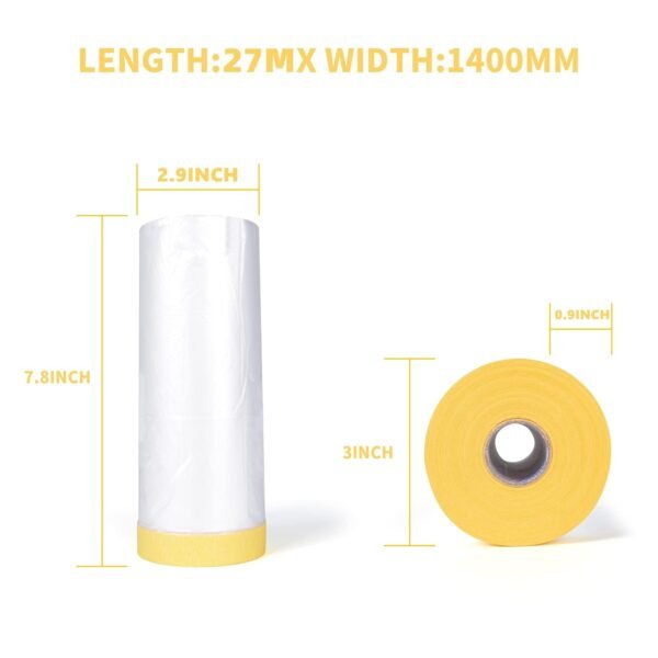 61D6t5z9PUL._SL1500_ Comprehensive Review of ZHOU ZHI Pre-Taped Masking Film for Painting and Protection