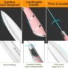 61s7gdn6-7L._AC_SL1500_ Review of RETROSOHOO Pink Kitchen Knife Set with Sharpener and Block