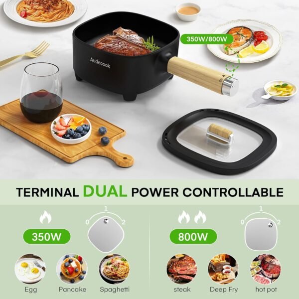 7106U8GNuL._AC_SL1500_ Audecook Hot Pot Electric 2L Review Portable Cooker for Ramen, Steak, and More