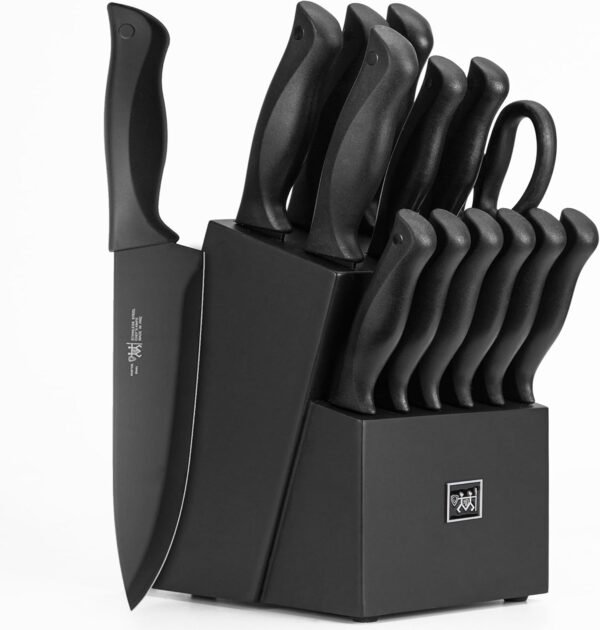 717WH4PX1gL._AC_SL1500_ Comprehensive review of HUNTER.DUAL 15 Pcs kitchen knife set with block