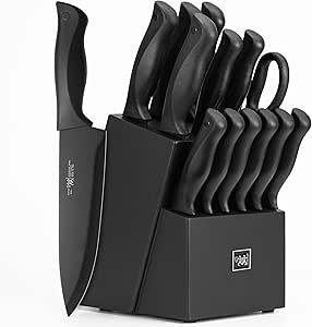 717WH4PX1gL.__AC_SX300_SY300_QL70_ML2_ Comprehensive review of HUNTER.DUAL 15 Pcs kitchen knife set with block