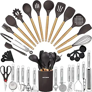 718e0QSl-QS.__AC_SX300_SY300_QL70_FMwebp_ Comprehensive review of BESTZMWK cooking utensils set with silicone and wooden handles
