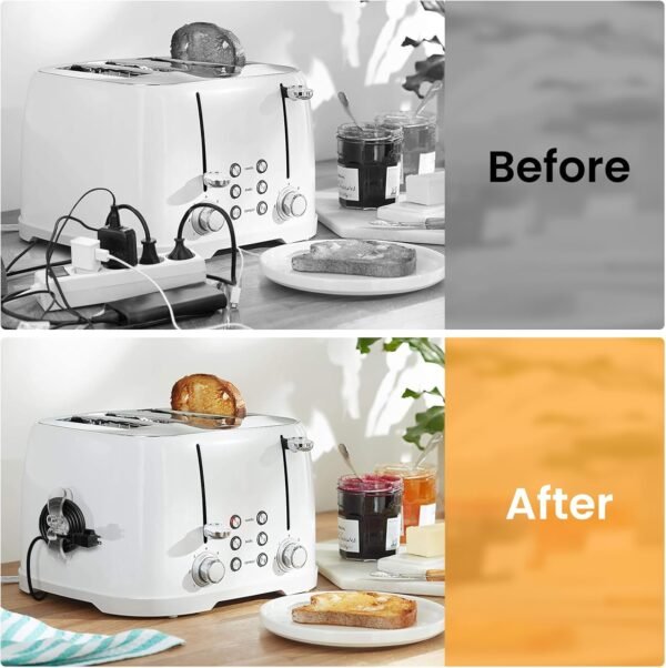 71BwjFvpTxL._AC_SL1500_ Review of Searuodio Cord Organizer for Appliances 6-Pack Adhesive Cable Holders