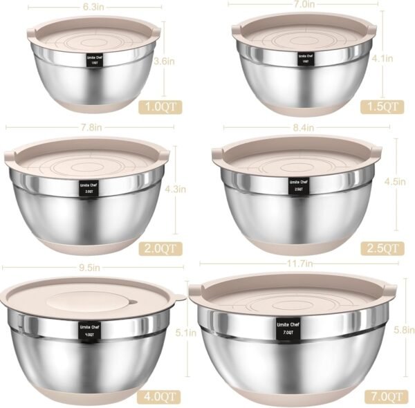 71JENemeXYL._AC_SL1500_ Comprehensive review of Umite Chef stainless steel mixing bowls with airtight lids