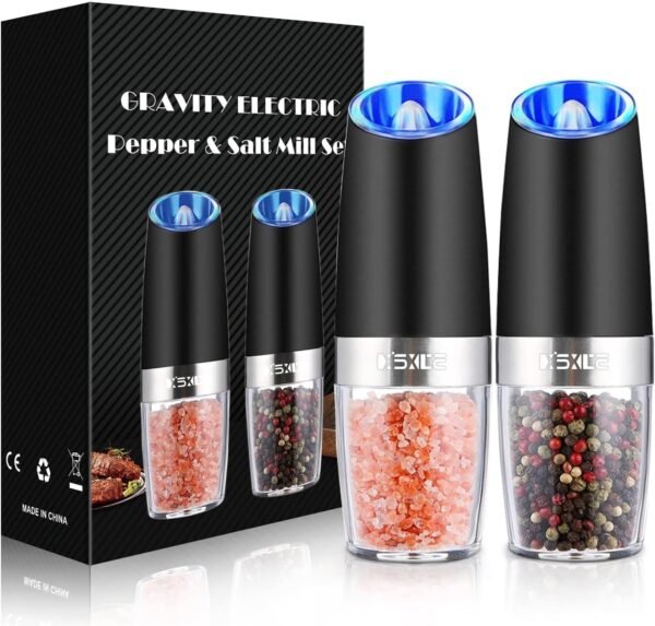 71KsaeDMitL._AC_SL1311_ Sweet Alice Electric Pepper and Salt Grinder Set review adjustable coarseness with LED light