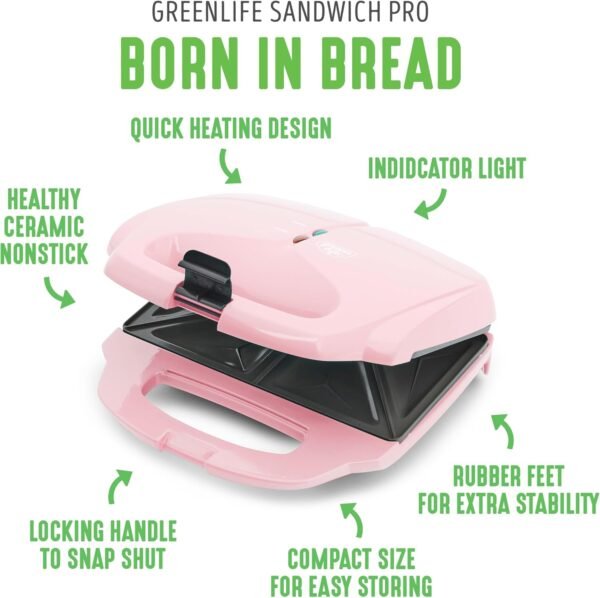 71Pmw3qh1lL._AC_SL1500_ GreenLife Sandwich Maker Review Healthy Ceramic Nonstick Panini Press with Quick Heating Design