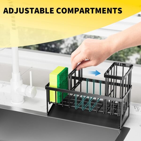 71SxyPnb2XL._AC_SL1500_ Cisily Kitchen Sink Caddy Review Compact Stainless Organizer with Soap Dispenser and Sponge Holder