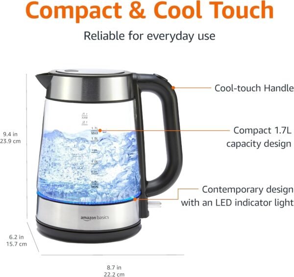 71X4h6usDZL._AC_SL1500_ Amazon Basics electric kettle review fast boiling BPA-free sleek design