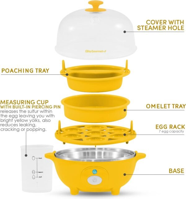 71aCASeyT1L._AC_SL1500_ Elite Gourmet Egg Cooker EGC-007Y review Rapid Boiling and Easy-To-Peel Eggs