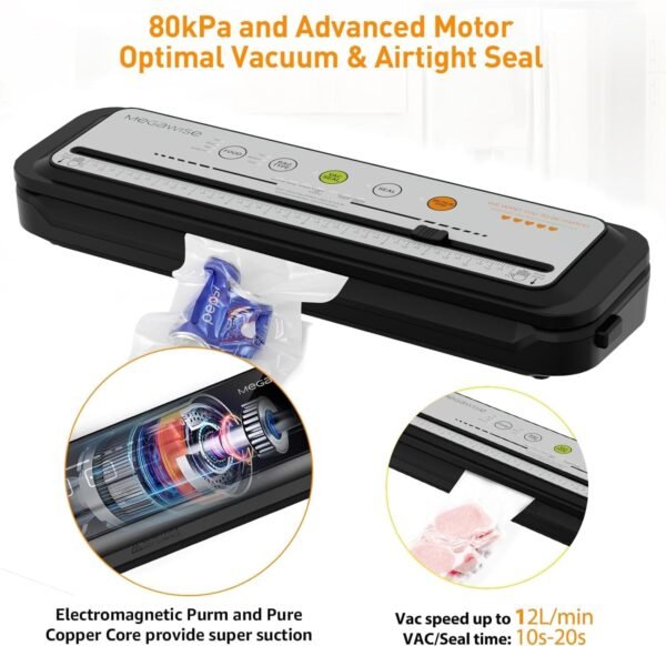 71ce7aDcPcL._AC_SL1500_ Review of the MEGAWISE Vacuum Sealer VS6621 Reliable Food Preservation for Every Kitchen