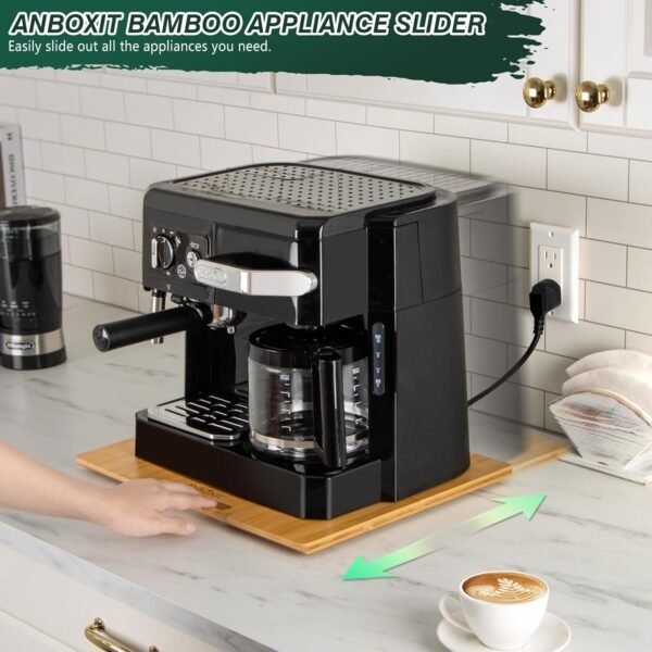 71j1ZWw4y-L._AC_SL1500_ Review of ANBOXIT Bamboo Sliding Tray for Coffee Makers and Kitchen Appliances