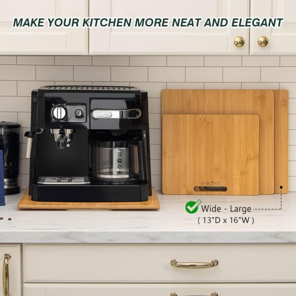 71upYKcqfNL._AC_SL1500_ Review of ANBOXIT Bamboo Sliding Tray for Coffee Makers and Kitchen Appliances