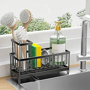 817NZ3rrbIL.__AC_SX300_SY300_QL70_FMwebp_ Cisily Kitchen Sink Caddy Organizer Review Compact Stainless Steel Sponge Holder Insights