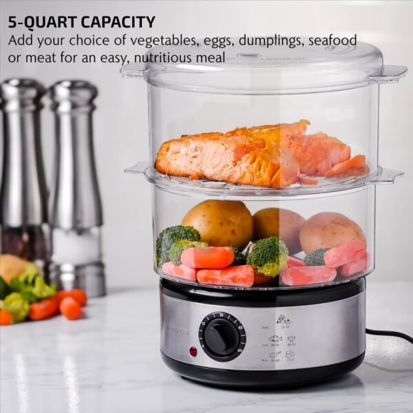 81A1-0sMrRL._AC_SL1500_ OVENTE Electric Food Steamer FS62S Review Compact 2-Tier Design for Healthy Cooking