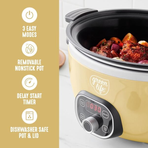 81BbIxgDR7L._AC_SL1500_ GreenLife 6QT Slow Cooker review Non-Toxic Ceramic Nonstick Bowl with Programmable Timer