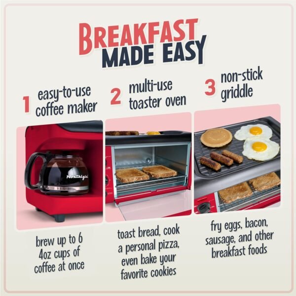 81ILrbrcFL._AC_SL1500_ Review of Nostalgia 3-in-1 Breakfast Station Coffee Maker Griddle Toaster Oven Combo