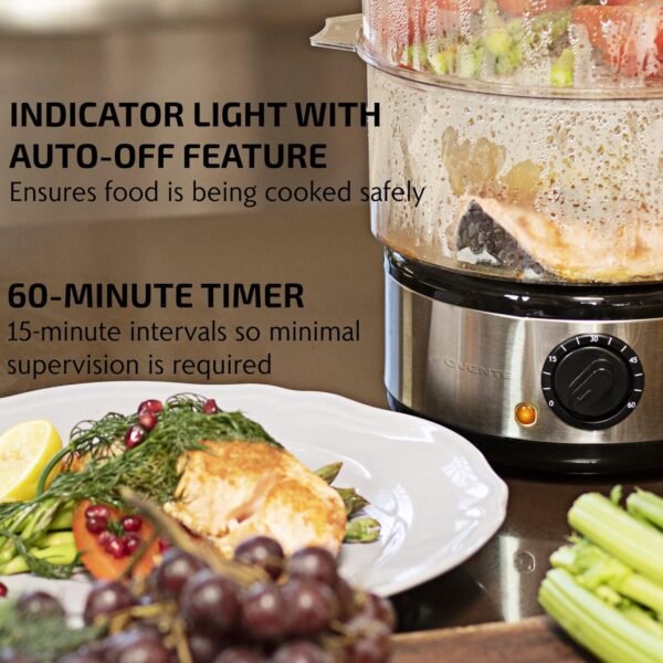 81Ik73SwnpL._AC_SL1500_ OVENTE Electric Food Steamer FS62S Review Compact 2-Tier Design for Healthy Cooking