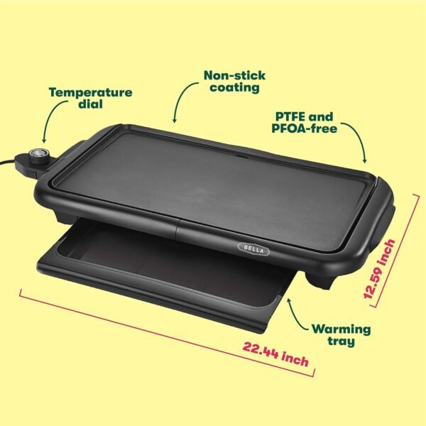 81VxPCHkWML._AC_SL1500_ BELLA Electric Griddle 14912 Review Versatile Nonstick Surface for Perfect Breakfasts