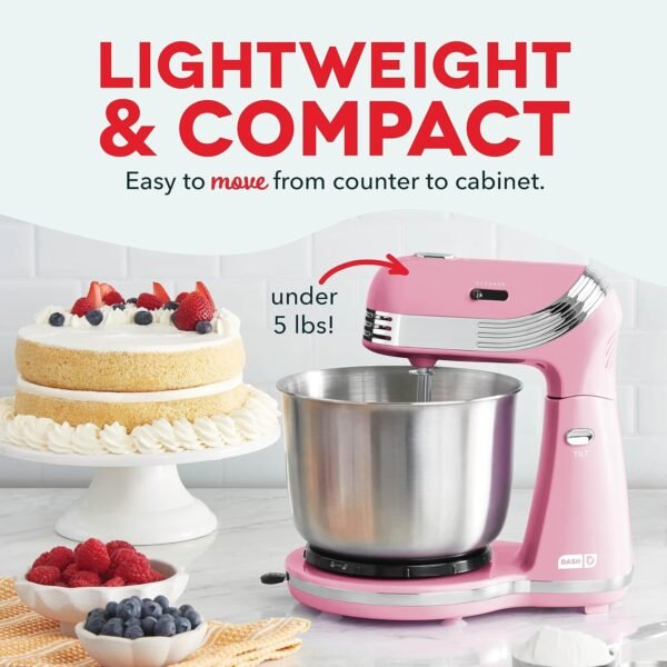 81aV7h2bVAL._AC_SL1500_ Dash Everyday Stand Mixer review 6-speed compact design with stainless steel bowl