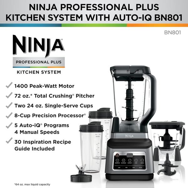 81lL2FSDSqL._AC_SL1500_ Ninja BN801 Professional Plus Kitchen System review versatile blender and food processor combo