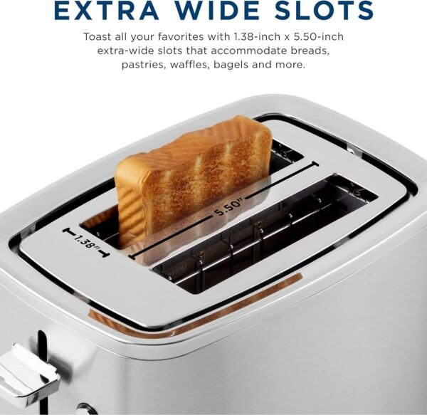 81mrnJirtsS._AC_SL1500_ GE 2 Slice Stainless Steel Toaster Review Extra Wide Slots and 7 Shade Settings