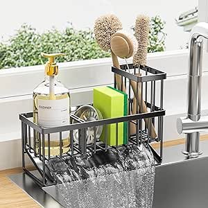 81w9xBQTvZL.__AC_SX300_SY300_QL70_ML2_ Cisily Kitchen Sink Caddy Review Compact Stainless Organizer with Soap Dispenser and Sponge Holder