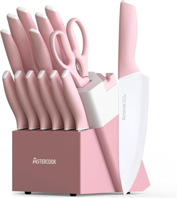 61FJ2ZNMt9L._AC_SL1500_ Astercook Kitchen Knife Set Review High Carbon Stainless Steel with Sharpener and Block