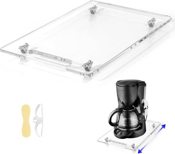 61JAa29cjWL._AC_SL1500_ Baemin Acrylic Appliance Slider Review Smooth Kitchen Storage Organizer Tray