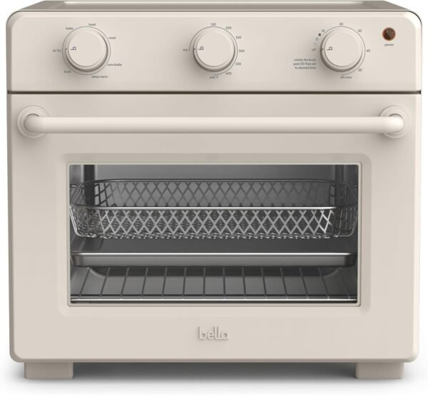 71C2KgcdTmL._AC_SL1500_-2 bella Air Fry Toaster Oven, 7 Preset Cooking Options, Dishwasher-Safe EverGood Coated Trays Included, 60-Minute Auto Shutoff w Audible Timer, Power Indicator Light, 1700 Watt, Oatmilk