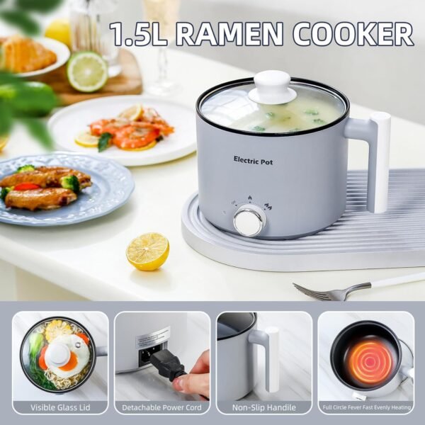 71X4z7kGAHL._AC_SL1500_ YOOLYQI Electric Hot Pot Review Portable 1.5L Multi-Function Cooker Benefits