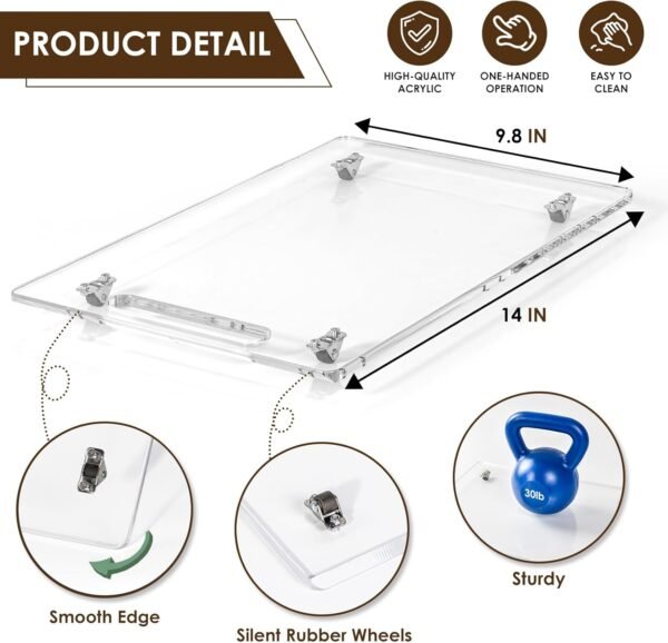 71axQVVa3oL._AC_SL1500_ Baemin Acrylic Appliance Slider Review Smooth Kitchen Storage Organizer Tray