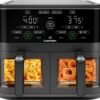 81YEwH21vL._AC_SL1500_-2 CHEFMAN 6 Quart Dual Basket Air Fryer Oven with Easy View Windows, Sync Finish, Hi-Fry, Auto Shutoff, 2 Independent 3Qt Nonstick Dishwasher Safe Frying Baskets, Digital Double Air Fryer - Black