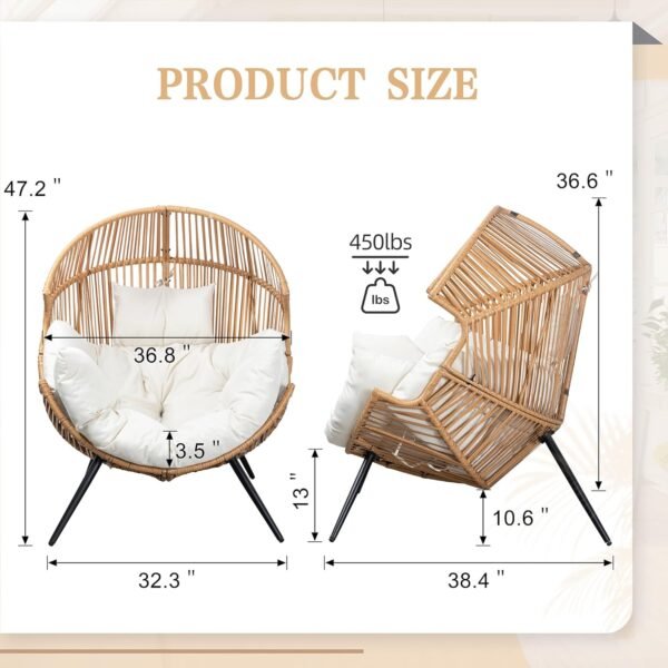 81eOczVNj2L._AC_SL1500_ Vongrasig Egg Chair Review Cozy Outdoor Patio Lounge with Durable PE Rattan Design
